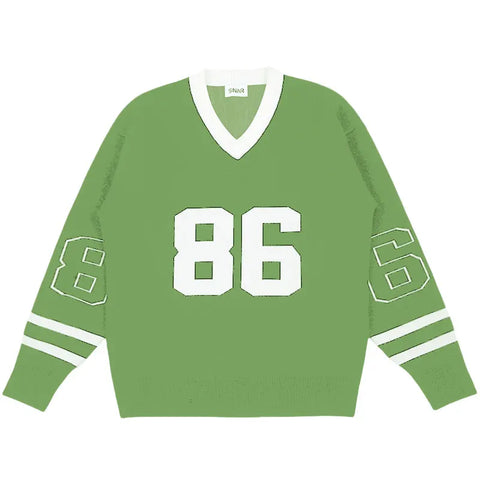Men Cotton Sweater Casual Knitwear Pullover Football Jumper