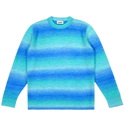 Men Casual Mohair Stripe Knitwear Casual Sweater