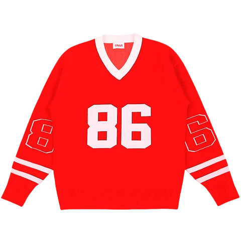 Men Cotton Sweater Casual Knitwear Pullover Football Jumper