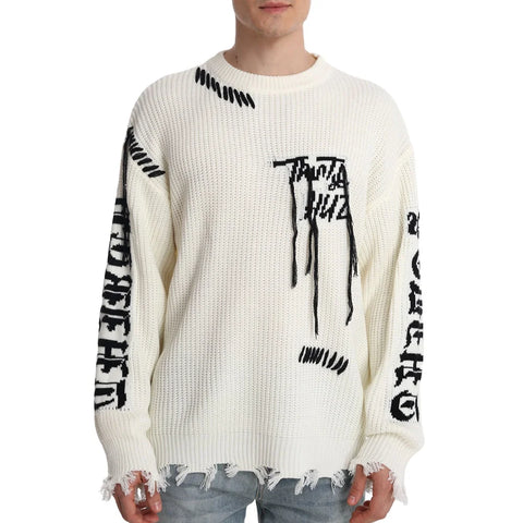 Men Distressed Sweater Casual Designer Jumper