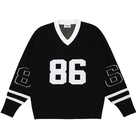 Men Cotton Sweater Casual Knitwear Pullover Football Jumper