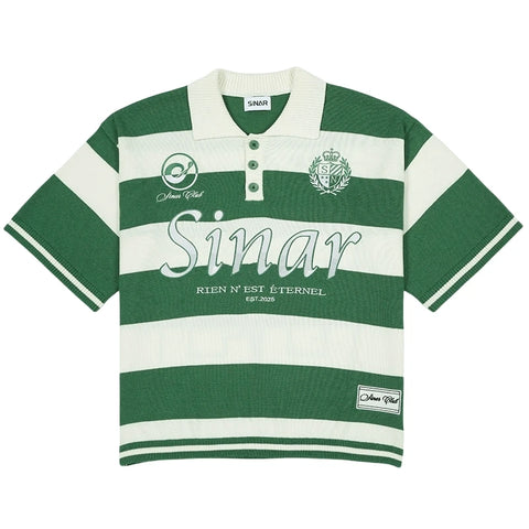 Men Short Sleeve Casual Stripe Football Polo Shirts Men Knitted Jersey