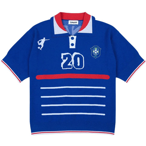 Men Casual J Knitwear Vintage Football Jersey Sweater